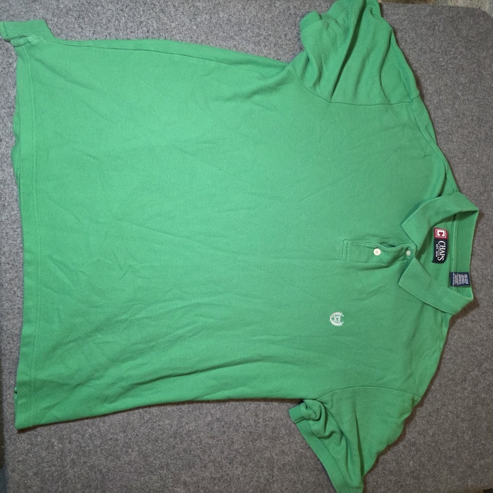 Chaps Green Short Sleeve Polo Shirt Logo Embroidered Men's XL 770